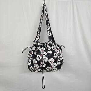 Disney Mickey Mouse Tote Travel Bag Green Black White Shoulder & Crossbody EUC